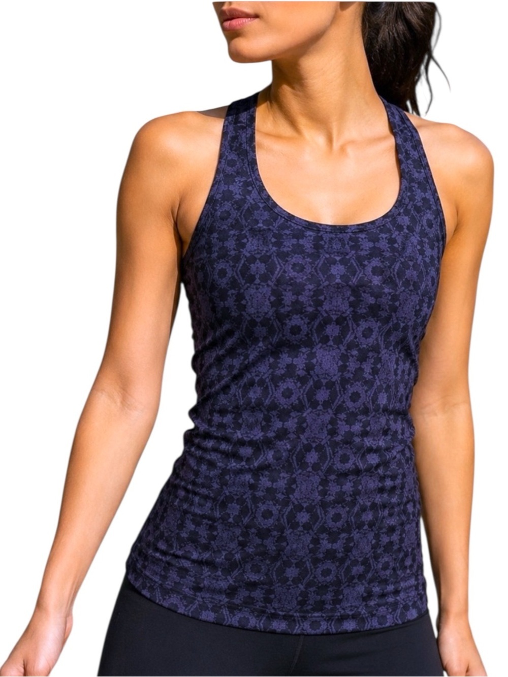 Lululemon Cool Racerback Tank Size 4 Mini Prisma Nightfall Black Grape
